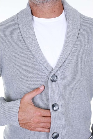San&Fa Düğmeli Regular Fit Erkek Hırka