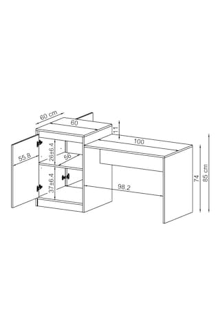 Milano Bar Masası Dolaplı Yüksek Mutfak Yemek Masası, Bar Masa