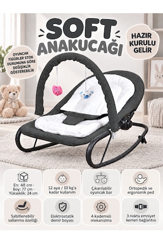 Soft Anakucağı - Hazır Kurulu Gelir - Sallanır - 4 Kademe - Sabitlenebilir Anadizi
