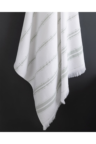 Madame Coco Gastonne Pamuklu Banyo Havlusu - Beyaz/yeşil - 75x150 Cm 8684427190838 Çok Renkli