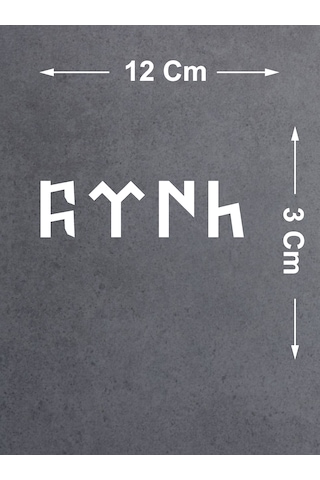 Göktürkçe Türk Yazısı Sticker - Araba Oto Motosiklet Karavan Sticker - 00348 12X3 Cm