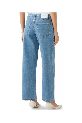 Outland Denim Denim Avril Mid Slouchy Wide Leg Kadın Kot Pantolon Mavi
