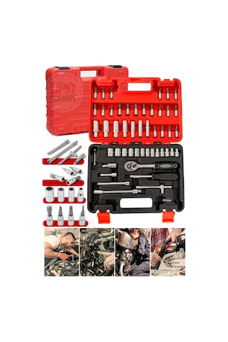 137 Pcs Usta Seri Kömürsüz Turbo Metal Mandren 2x Akülü Darbeli Matkap Vidalama Cırcırlı Lokma Takım