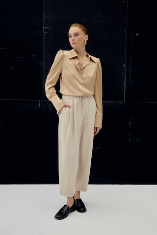 Sateen Talia Pantolon - Bej-137097 Bej