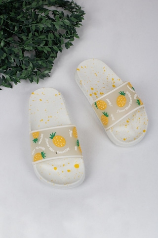 Kız Çocuk Ananas Yazı Ve Temalı Terlik-5770-sarı Sarı