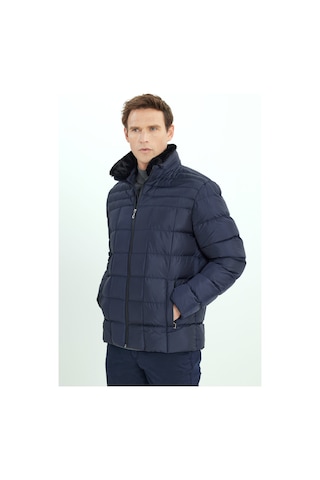 AC&Co / Altınyıldız Classics Erkek Lac Sıcak Tutan Elyaf Dolgulu Standart Fit Normal Kesim Dik Yaka Yan Cepli Şişme Mont Lac Lacivert