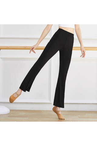 Kosona Kadınlar İçin Yüksek Bel Yoga Taytları - Esnek, Nefes Alıcı Kumaş, Ön Açık Ve Saçaklı Bacaklı - Siyah Spor Antet Eşyası SiYAH