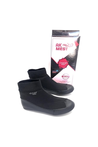 Hakiki Deri Termal Karnili Comfort Çorap Mest Siyah