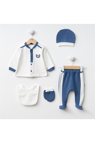 Ürünya Erkek Bebek Little King 5'li Set Lacivert 0 - 3 Ay