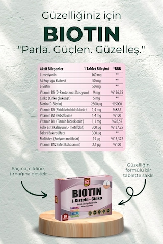 Ncs Biotin 2500 Mcg L Sistein Çinko 60 Tablet