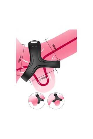 Pembe Tilki Profesyonel Titreşimli Penis Halkası Siyah