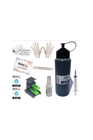 HP 1515 1516 2545 (650) Kartuş Mürekkep Dolum Seti 500 ML Siyah No