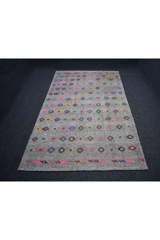 Zehra Abla Halı El Dokuma Ender Pamuklu Yün Kilim 7492 Çok Renkli