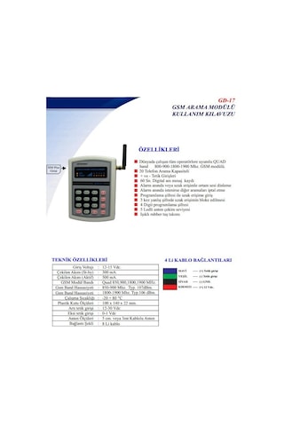Electrosec Gd -17 Gsm Arama Modülü