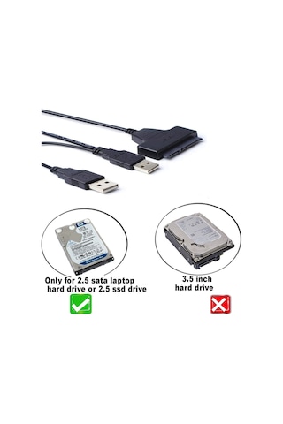 Usb 2.0 Sata Çevirici Kablo 2,5 inç SSD ve HDD için SATA - USB