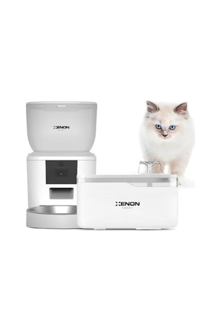 Xenon Smart Akıllı Otomatik Kedi Köpek Mama Kabı Programlanabilir Besleme Kasesi Ve Su Pınarı Sebili 2'li Pet Ür