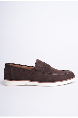 Fame Step Hakiki Deri Erkek Loafer Ayakkabı Süet Günlük Rahat Casual Mokasen Siena Kahverengi