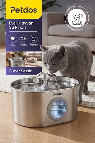 Aqua One Otomatik 2.2 L Kedi Köpek Su Pınarı Su Çeşmesi Ultra Sessiz Pd-s100