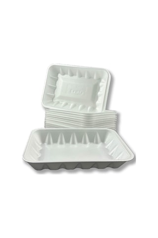 3000gr Köpük Tabak Kap - Balıkçı Kabı - Kasap Kabı Et Tabağı 100 Adet