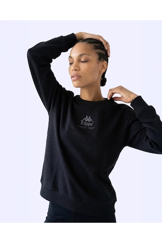 Kappa Milas Crewneck Kadın Siyah Comfort Sweatshirt