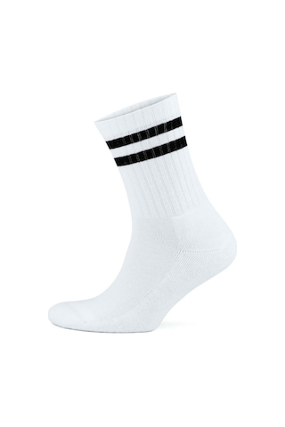 6Lı Unisex Pamuklu Çizgili Spor Soket Çorap