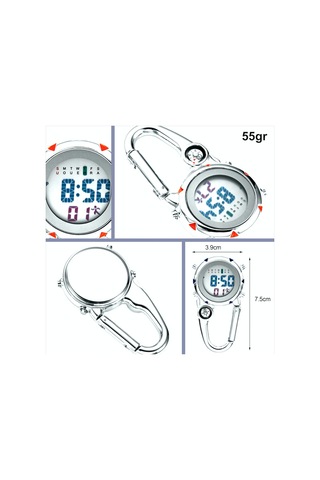 Omeniv Dijital Saat Anahtarlık Alarm Kronometre Karabiner Pusula