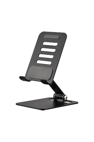 Konesam Alüminyum Masaüstü Telefon/tablet Tutucu - Açı Ve Yükseklik Ayarlanabilir - Siyah