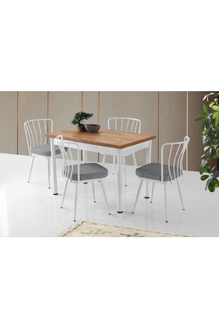 Erezogullari_Mobilya Smart Açılır Mutfak Masası Ve 4 Adet Sandalye Takımı 70*110Cm