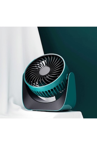 Honmex Ofis Dorma Masaüstü Usb Şarjlı Fan - Hızlı Soğutma, Sessiz Çalışma, Mavi + 1.5m Kablolu, Batarya Yok