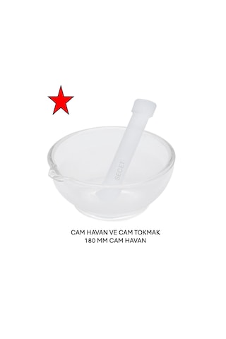 Havan, Cam Havan, Tokmaklı 180mm Havan, Cam Havan, Tokmaklı 180mm