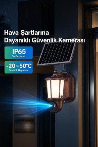 Premium Güneş Enerjili Ip Güvenlik Kamerası Cmr29 Kahverengi Ofis Depo Kapı