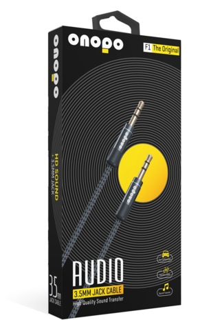 Onopo F1 Audio 3.5 MM Aux Kablosu Siyah