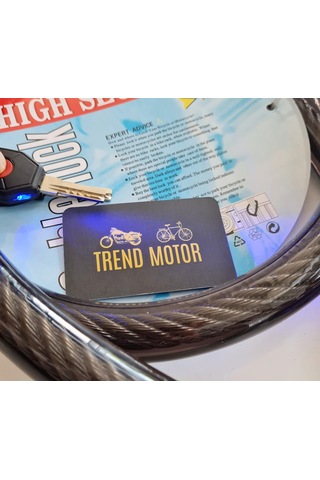 Halat Kilit 25mm - 150cm Uzunluk Işıklı Anahtar - Motosiklet