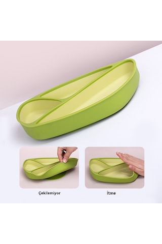 Jianfan Vakum Tabanlı Silikon Mama Tabağı Ve Kasesi Bebek Beslenme Seti Mor Tek Plaka 1 Mor