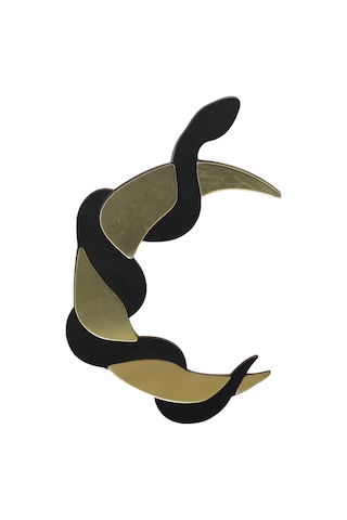 Suntek Duvar Dekor Ay Yılan Ayna Süsleme Banyo Siyah-altın