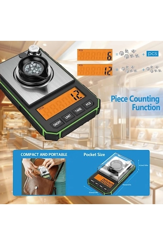 Dashanshop 1 Adet Yüksek Hassasiyetli Dijital Cep Terazisi Red 50g Kapasite 0001g Çözünürlük Lcd Ekran Hafif Taşınabilir Mücevher Toz İlaçlar İçin -