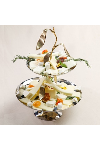 Jumbo Leaf 2 Katlı Servislik 27x43 Cm Çelik