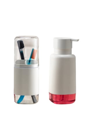 Büro Ev Ofis Banyo Düzeni İçin 2parça Mini Diş Firçalık Sıvı Sabunluk Seti Diğer