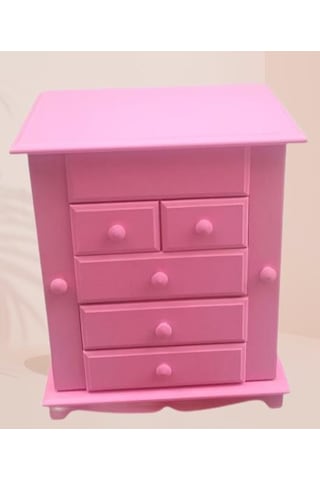 Hobi Takı Kutu Makyaj Şifonyer 90389 Model 9çekmece Parlak Pembe Ahşap Mdf Elyapım