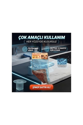 Çok Amaçlı 3'lü Temizlik Bezi Mikrofiberli Havlu Yüzey Yumuşak Dokulu 30x30 Mavi-kahve-gri
