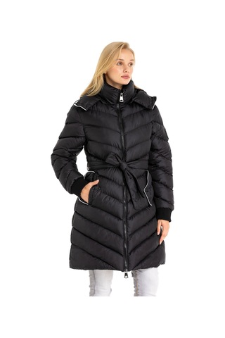 Cipo & Baxx Wm135 Kapşonu Çıkarılabilir Kadın Mont Black