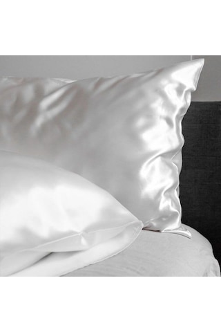 Antibakteriyel Terletmeyen İpek Saten Yastık Kılıfı 2'li 50x70 Beyaz Beyaz
