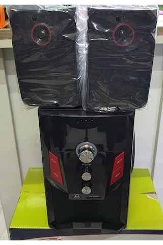 Ts-21 Hoparlör 2.1 Kanal 2+1 Ses Sistemi Fm Radyo Sd Kart Usb Bluetooth Uzaktan Kumandalı Subwoofer Hoparlör Ev Sinema Sistemi
