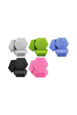 Sones Altıgen Renkli Dekoratif Akustik Paneller, Rastgele Renk Teslimatı 9 Mm 3,7 Kg Tipi