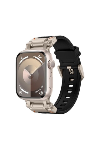 Novahub İos Watch Uyumlu Serisi 6 44mm Explorer Tpu Saat Bantı Titanyum Siyah, Kırmızı Renkli Modeliyle/i