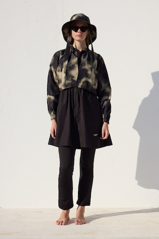 Rüzgarlıklı 3'lü Tesettür Mayo Takımı Flu Batik Flu Batik