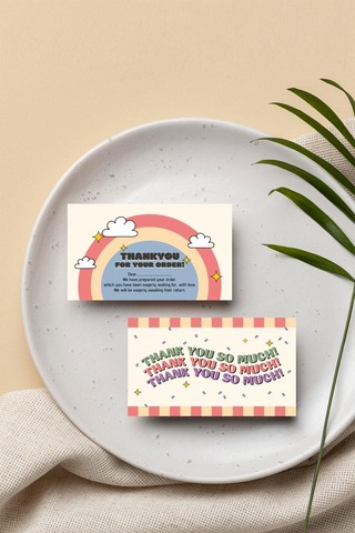 İngilizce Thank You Çift Yön Paketleme Teşekkür Kartı Pytktskk31