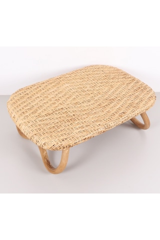 Katlanabilir 60x40x20 Cm. Doğal Rattan Sehpa Bej