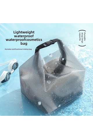 Reedark Büyük Kapasiteli Seyahat Tuvalet Çantası - Taşınabilir, Düğmeli, Dayanıklı Malzeme İle Kozmetik Ve Bakım Ürünlerini Saklama Gri Büyük Boy Diğer