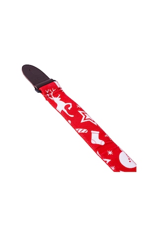 Wagon Straps Yılbaşı Temalı Gitar Askısı - Kırmızı/beyaz